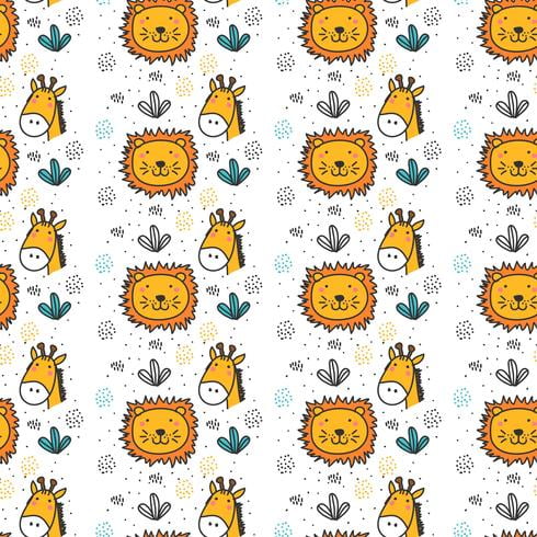 490x490 Lion And Giraffe Pattern Vector Free Graphics Uihere