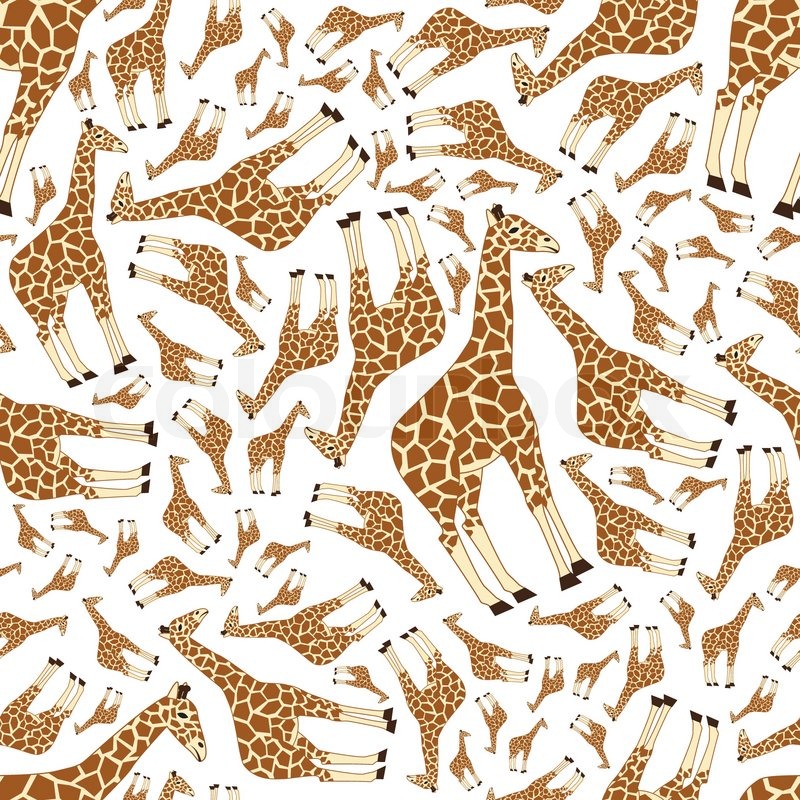 800x800 Seamless Giraffe Pattern Stock Vector Colourbox