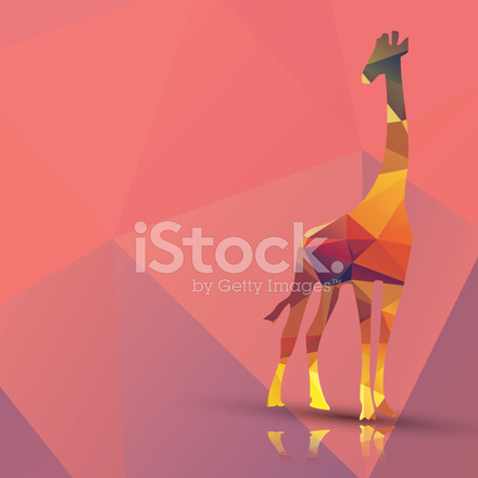 440x440 Geometric Polygonal Giraffe, Pattern Design, Vector Illustration