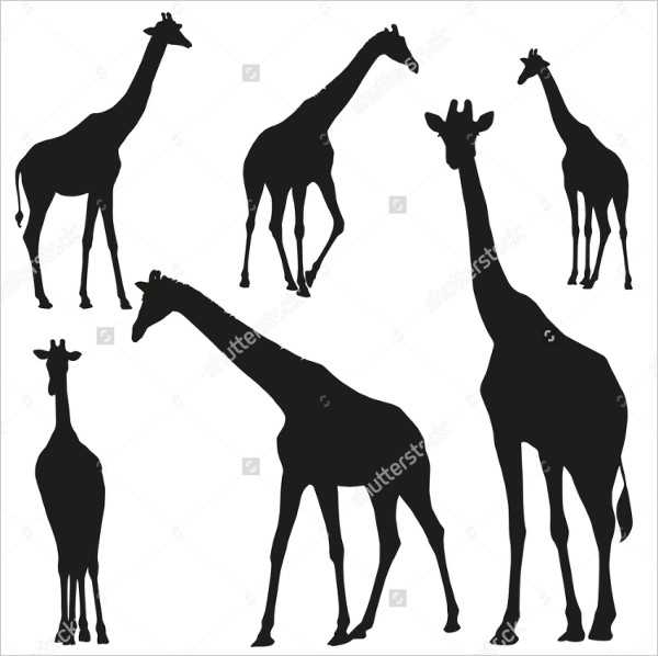 600x598 Giraffe Silhouettes