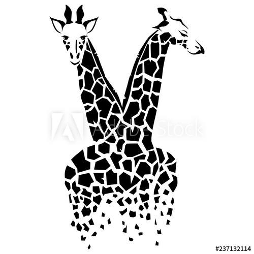 500x500 Vector Giraffe Silhouette, Abstract Animal Illustration Can Be