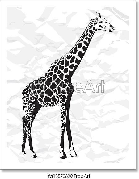 450x580 Free Art Print Of Vector Giraffe Vector Black Giraffe On White