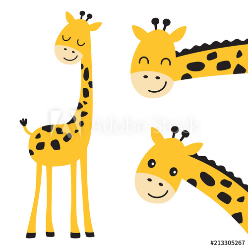 500x500 Cute Smiling And Peeking Giraffe Vector Illustration