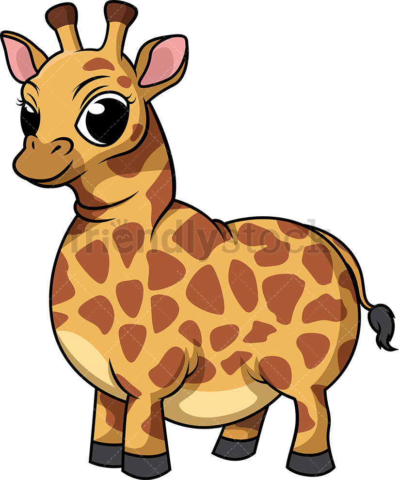 823x990 Fat Giraffe Cartoon Clipart Vector