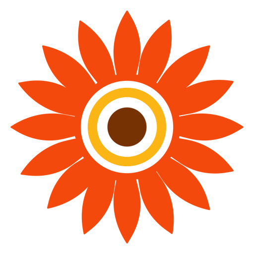 512x512 Vector De Cabeza Plana Girasol Aislado