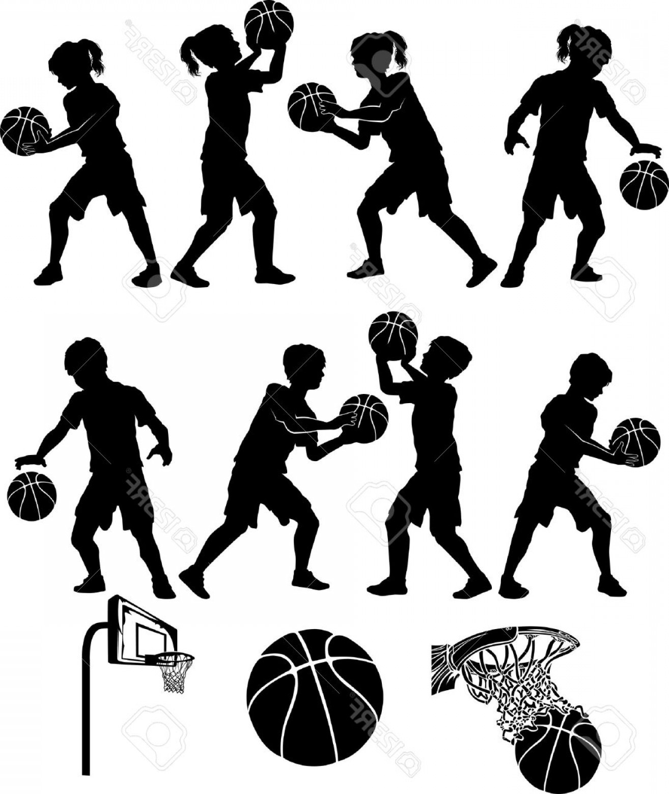 1314x1560 Girls Basketball Team Silhouette Vector Catchsplace