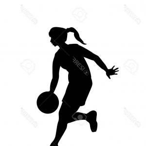 300x300 Photostock Vector Basketball Player Vector Silhouette Woman Girl