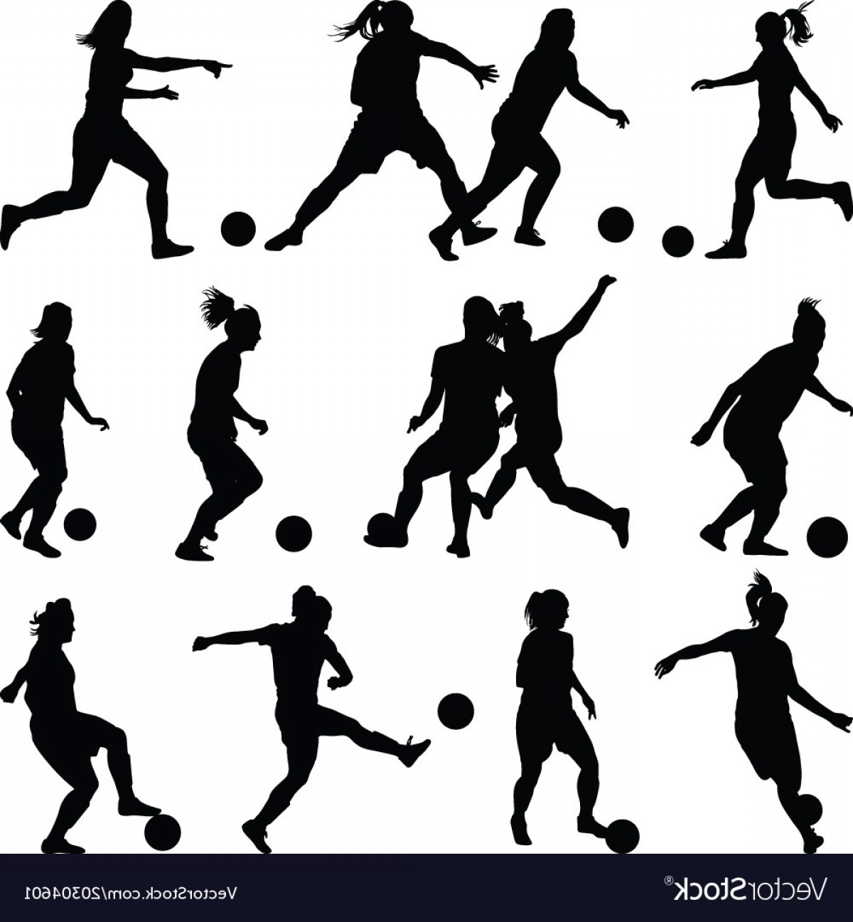 1200x1296 Soccer Women Silhouette Girl Player Vector Soidergi