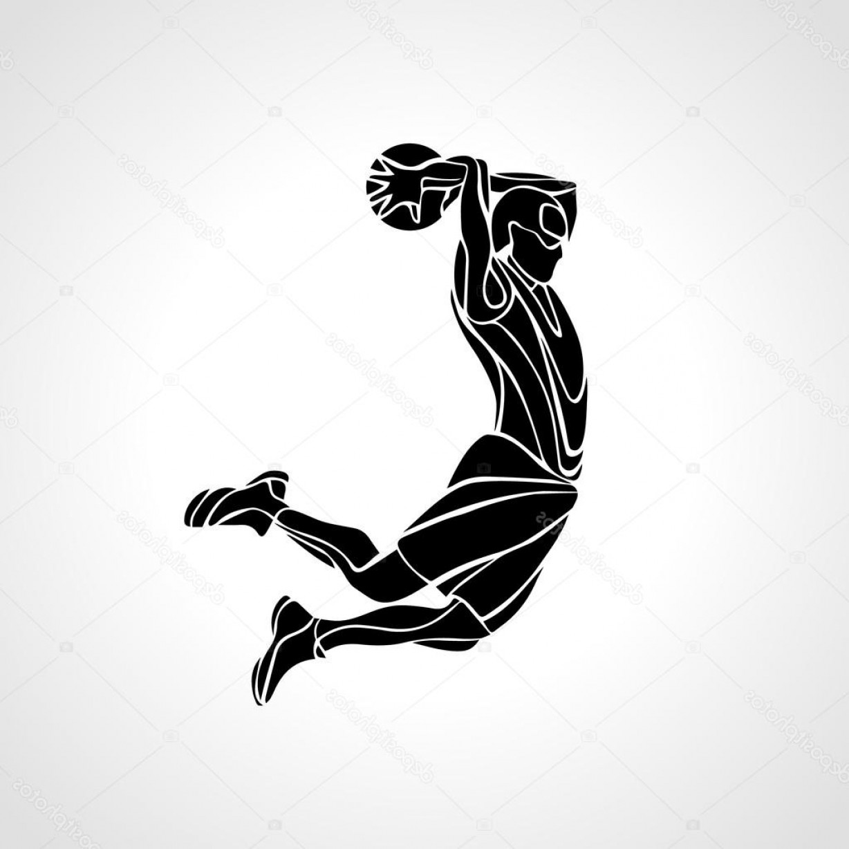 Girl Basketball Silhouette Vector at Vectorified.com | Collection of ...