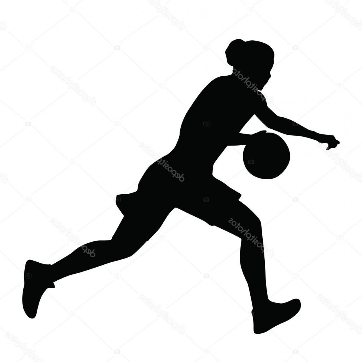 1228x1228 Stock Illustration Basketball Player Woman Girl Running Soidergi