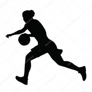 300x300 Women Play Basketball Silhouettes Vector Catchsplace