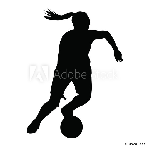 500x500 Basketball Player Vector Silhouette, Woman, Girl, Running With B