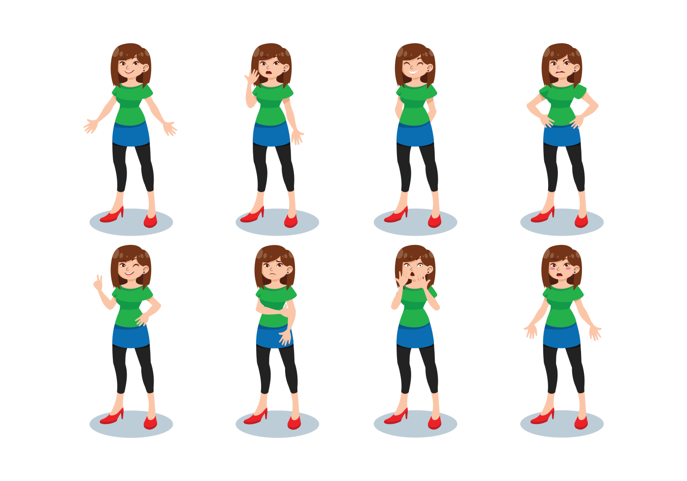 1400x980 Girl Cartoon Free Vector Art