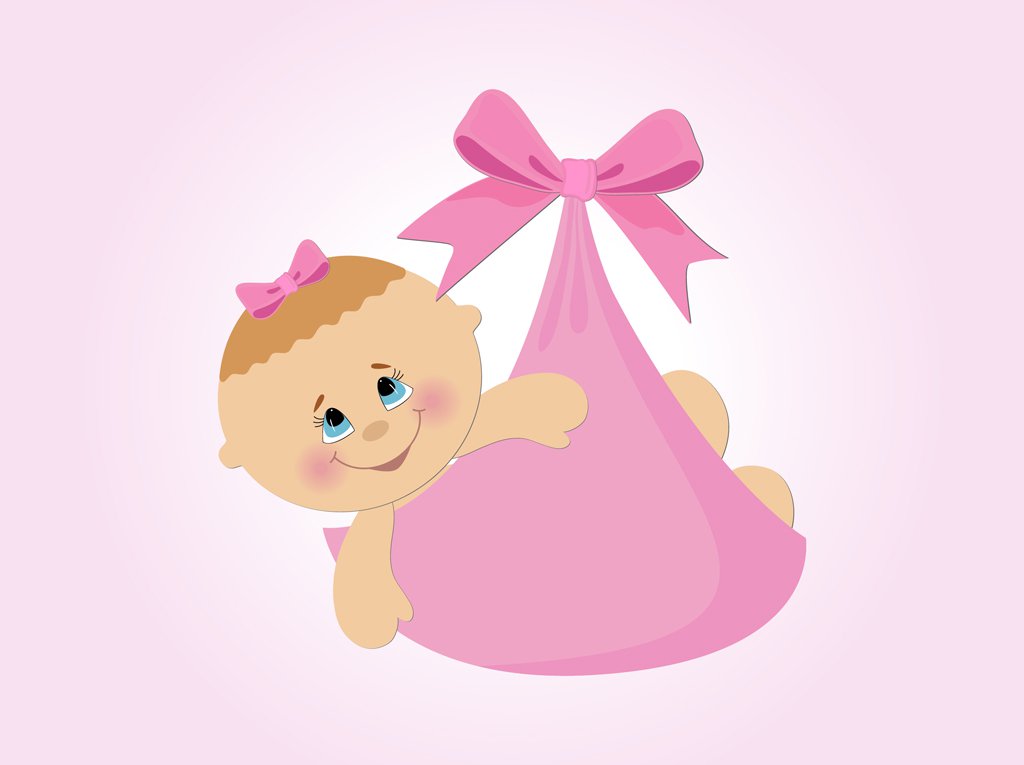 1024x765 Baby Girl Vector Cartoon Vector Art Graphics
