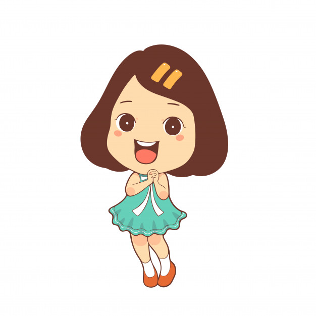 626x626 Happy Cute Child Girl Cartoon Vector Vector Premium Download