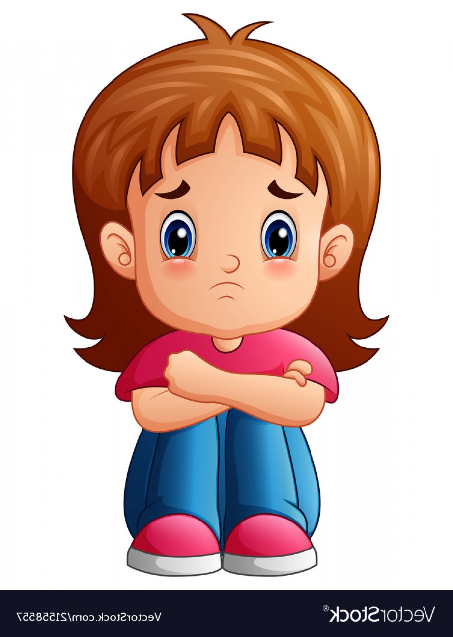 922x1296 Sad Girl Cartoon Sitting Alone Vector Soidergi