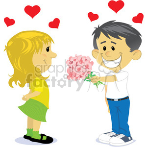 300x300 Boy And Girl Dating Cartoon Vector Clipart Royalty Free Gif