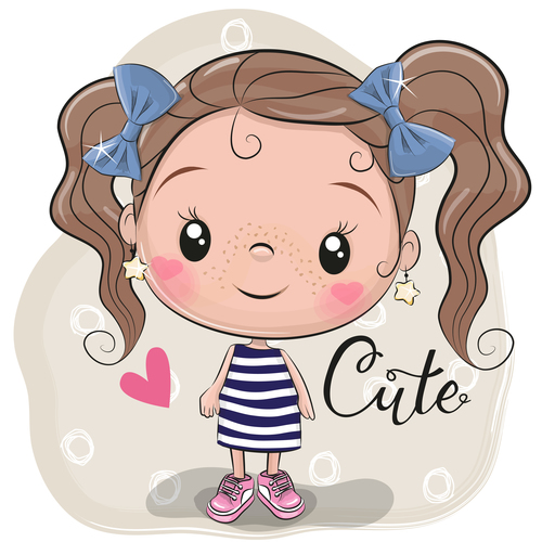 500x500 Cute Cartoon Girl Vectors Material Free Download