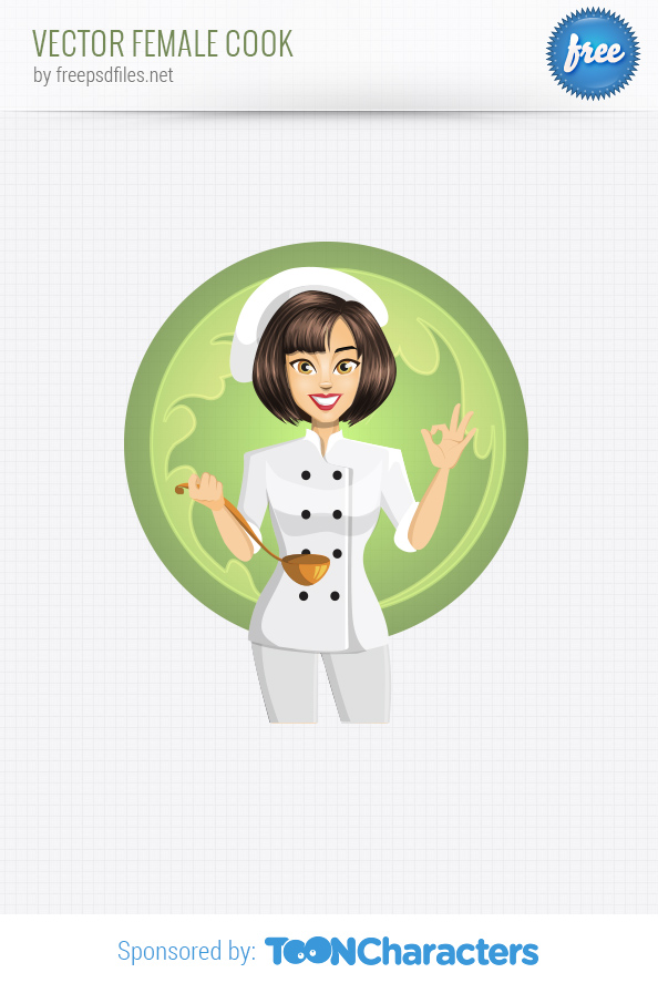 Female Chef Vector 594x887 Female Chef Vector