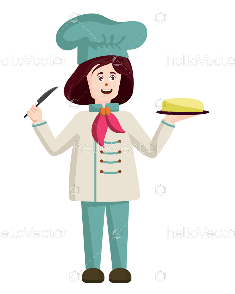 Female Chef Vector Illustration 819x1024 Female Chef Vector Illustration
