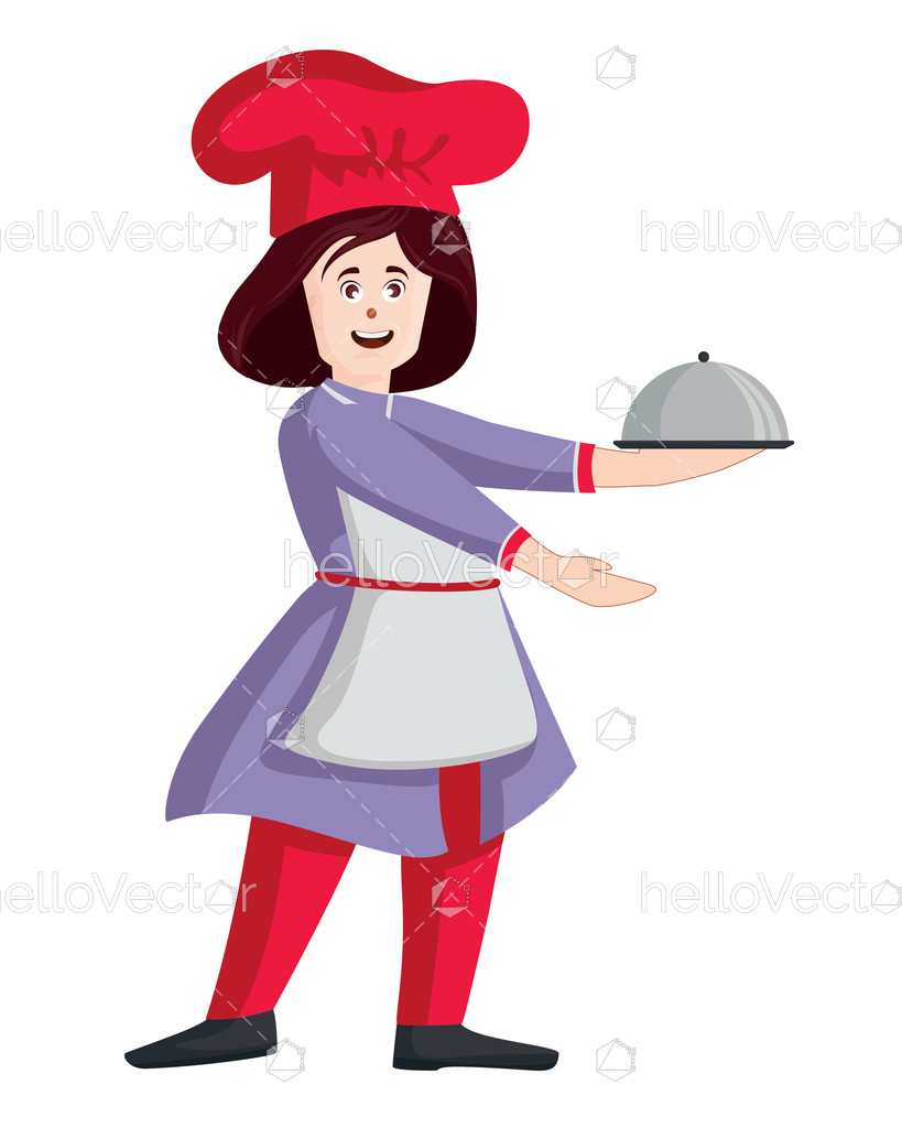 Female Chef Vector Woman Cook In Apron Standing With Tray 819x1024 Female Chef Vector Woman Cook In Apron Standing With Tray