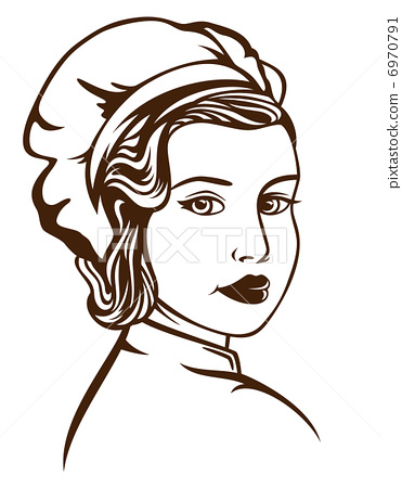 Retro Style Female Chef Vector Illustration 371x450 Retro Style Female Chef Vector Illustration