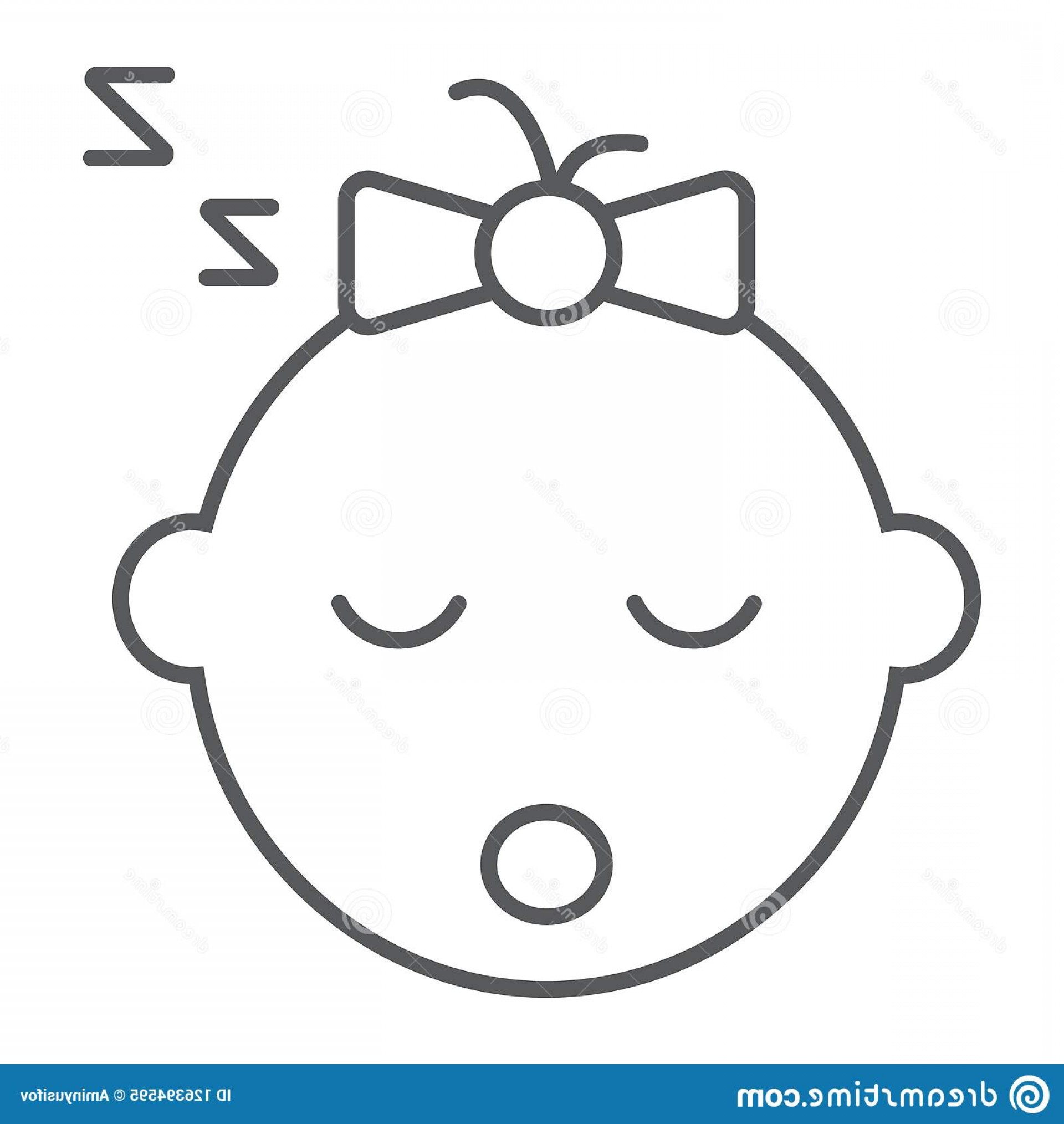 Baby Girl Sleep Thin Line Icon Child Face Girl Sign Vector 1920x2028 Baby Girl Sleep Thin Line Icon Child Face Girl Sign Vector