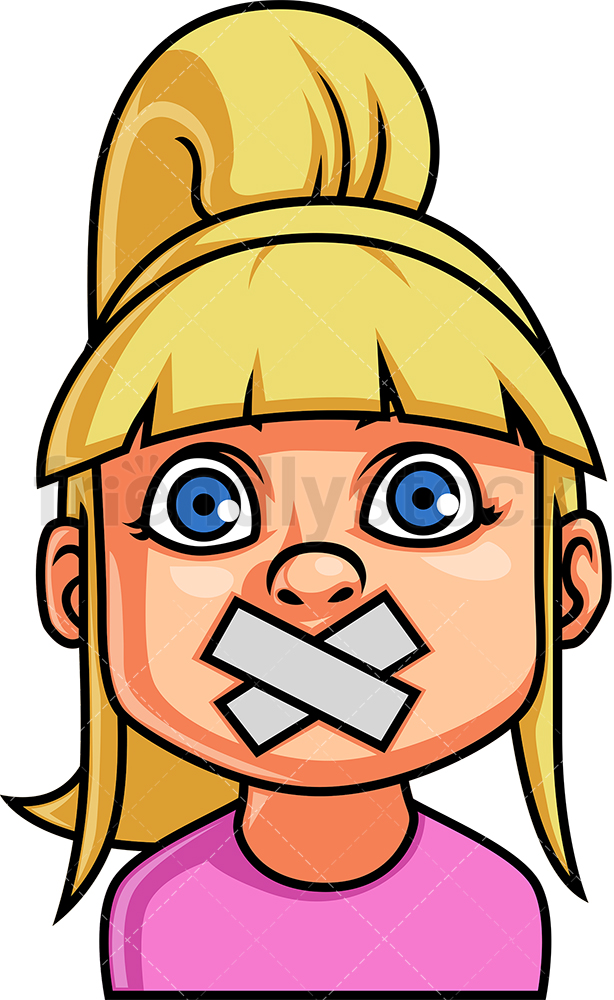 Silent Little Girl Face Cartoon Vector Clipart 614x1000 Silent Little Girl Face Cartoon Vector Clipart