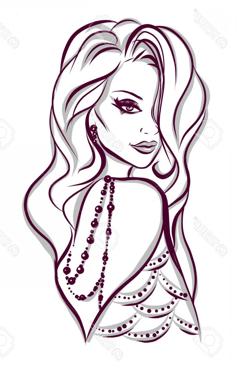 1008x1560 Photostock Vector Beautiful Woman Silhouette With Long Hair Vector