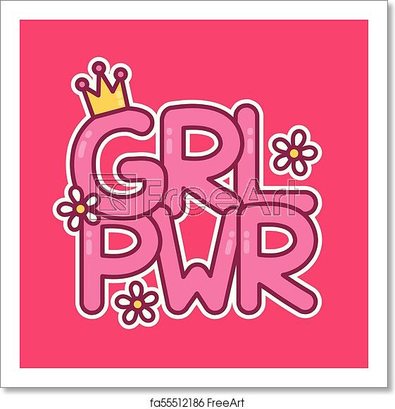 561x581 Free Art Print Of Feminist Slogan Girl Power Vector Flat