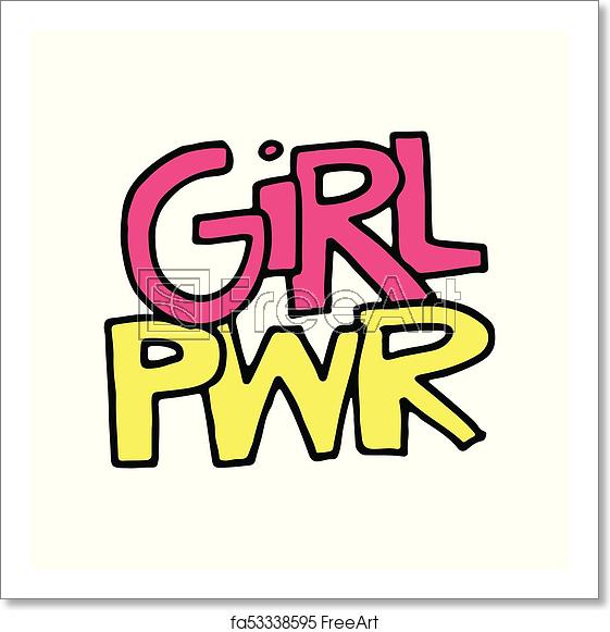 561x581 Free Art Print Of Girl Power Illustration Girl Power Vector