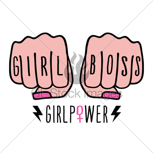 500x500 Girl Boss, Female Hands, Girl Power, Vector Gl Stock Images