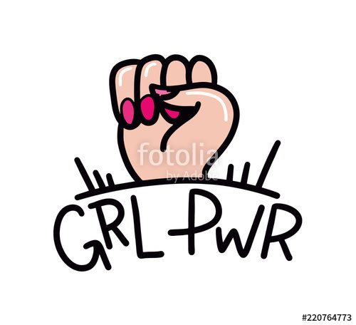 500x456 Girl Power Vector Illustration Isolated On White Background