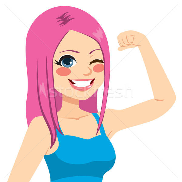 600x600 Strong Girl Power Vector Illustration Kakigori