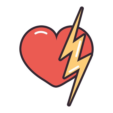 450x450 Heart Lightning Feminist Girl Power Vector Illustration Royalty