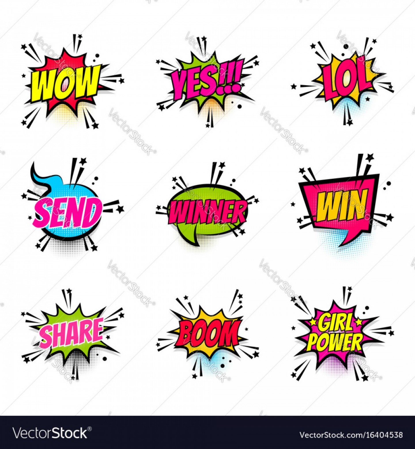 1440x1555 Comic Text Speech Bubble Pop Art Set Girl Power Vector Newwaysys