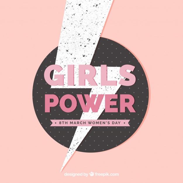 626x626 Flat Background Girls' Power Vector Free Download