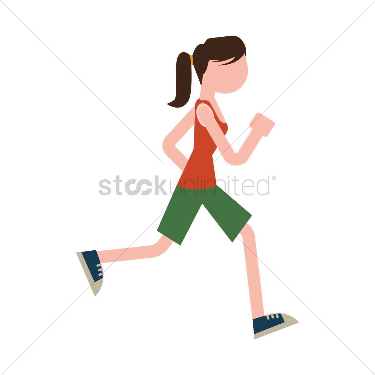 Girl Running Vector Image 1300x1300 Girl Running Vector Image