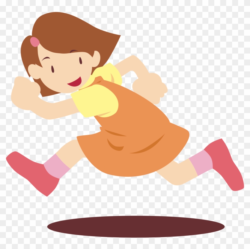 Pink Girl Running Vector Clipart Image 840x837 Pink Girl Running Vector Clipart Image