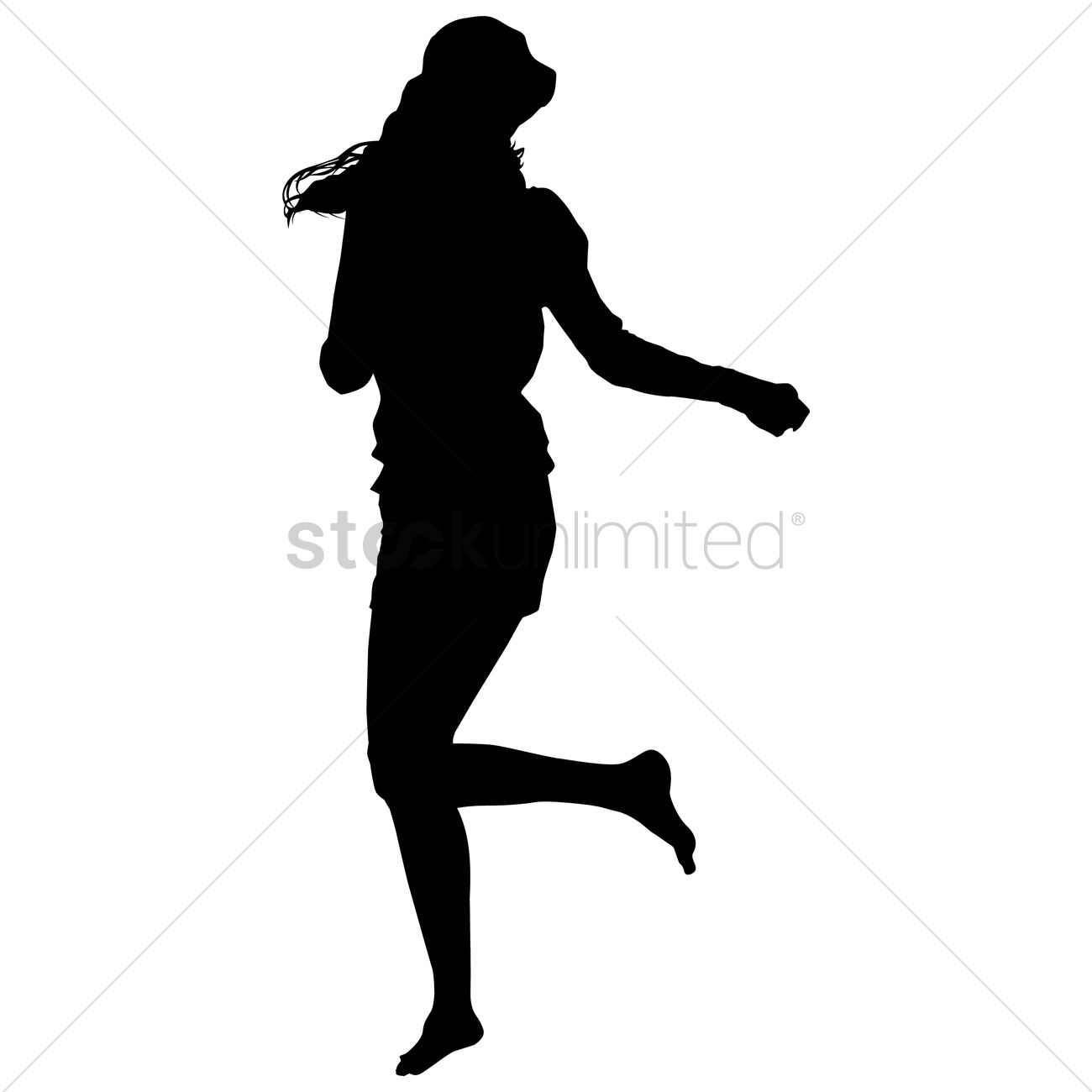 Silhouette Girl Running Vector Image 1300x1300 Silhouette Girl Running Vector Image