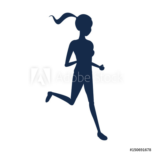 Silhouette Sport Girl Fitness Running Vector Illustration 500x500 Silhouette Sport Girl Fitness Running Vector Illustration