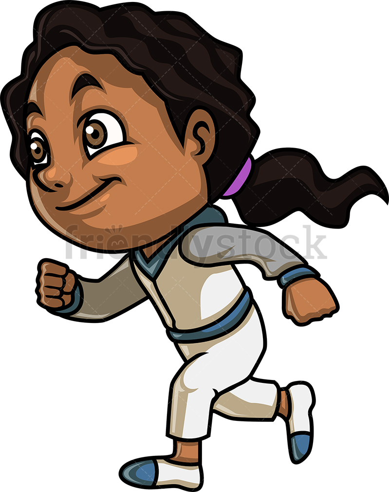 Black Girl Running Cartoon Clipart Vector 799x1010 Black Girl Running Cartoon Clipart Vector