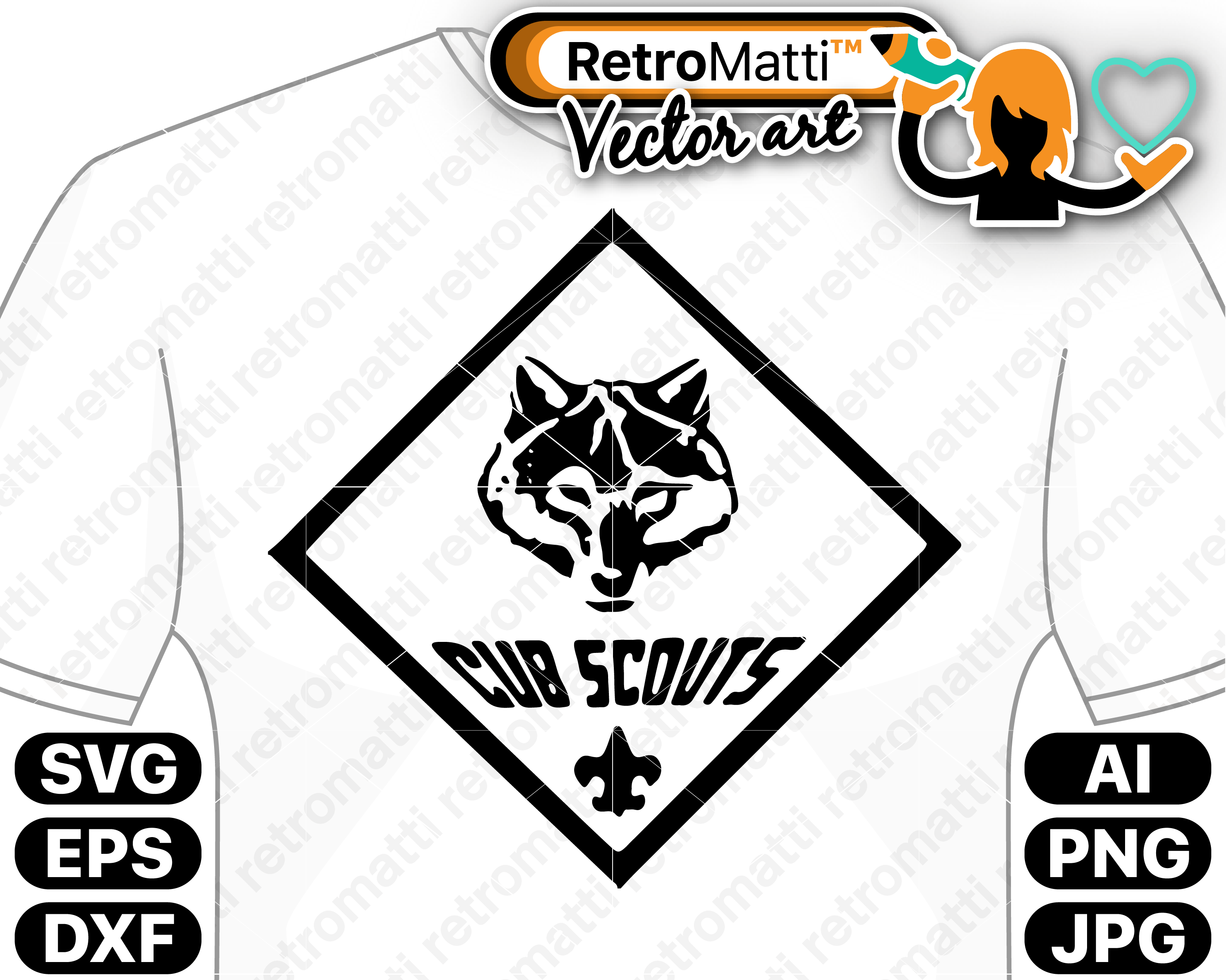 3000x2400 Girl Scouts And Boy Scouts Vector Art Retromatti