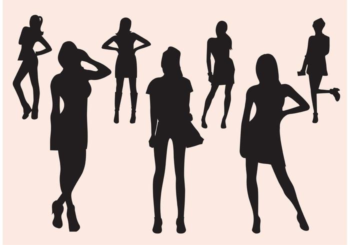 Free Vector Girl Silhouette Set 700x490 Free Vector Girl Silhouette Set