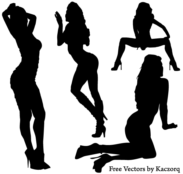 Free Vector Girls Silhouettes 600x571 Free Vector Girls Silhouettes