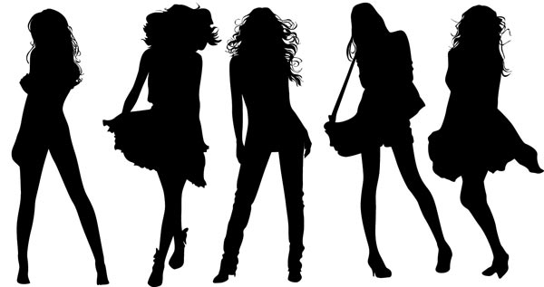 Girl Silhouette Vectors 600x317 Girl Silhouette Vectors