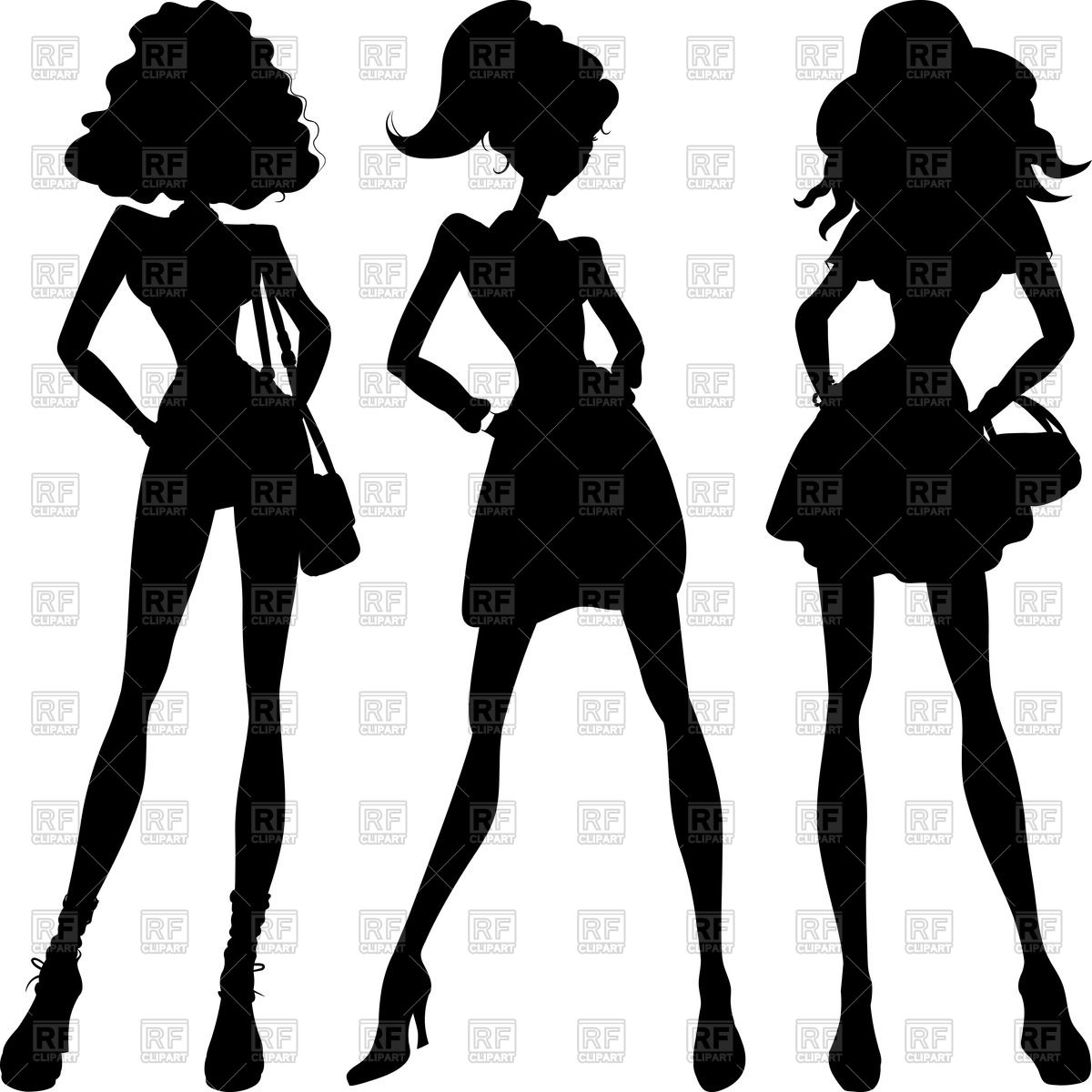 Set Of Silhouette Fashion Girls Vector Image Of People 1200x1200 Set Of Silhouette Fashion Girls Vector Image Of People