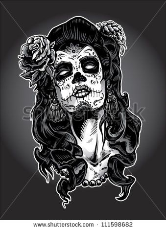 339x470 Day Of The Dead Woman With Sugar Skull Face Paint