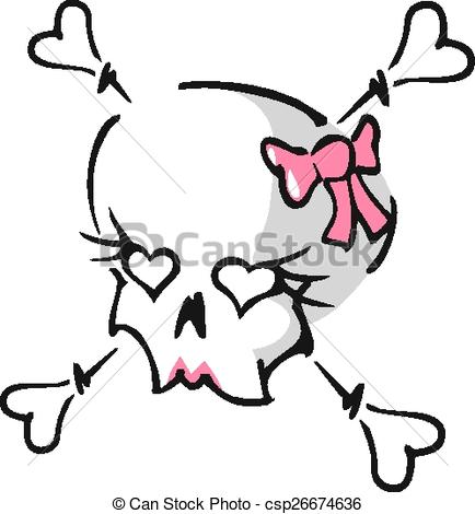 434x470 Girl Skull Crossbones Girl Skull And Crossbones With Pink Bow