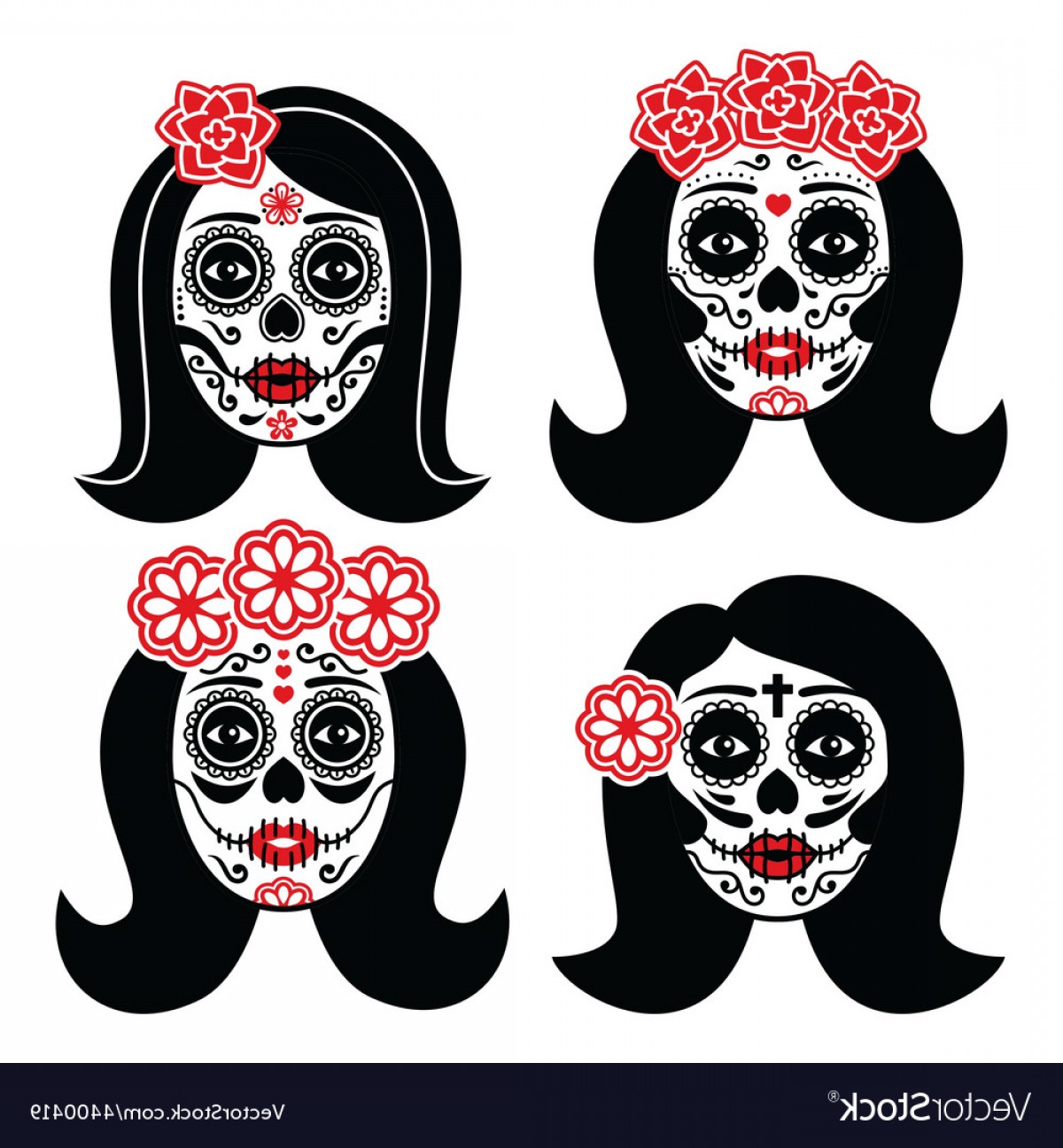 1200x1296 Mexican La Catrina Day Of The Dead Girl Skull Vector Soidergi